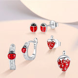 Christmas Stud Earrings Animal 925 Sterling Silver Small Earrings