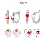 Christmas Stud Earrings Animal 925 Sterling Silver Small Earrings
