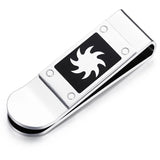 Men's Stainless Steel Wallet with Laser Pattern Engraving