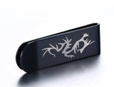 Men's Stainless Steel Wallet with Laser Pattern Engraving