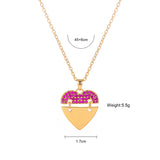 Kpop Heart Pendant Necklace with Cubic Zircon