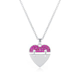 Kpop Heart Pendant Necklace with Cubic Zircon