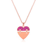 Kpop Heart Pendant Necklace with Cubic Zircon