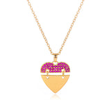 Kpop Heart Pendant Necklace with Cubic Zircon