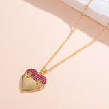 Kpop Heart Pendant Necklace with Cubic Zircon