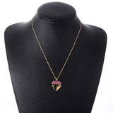 Kpop Heart Pendant Necklace with Cubic Zircon