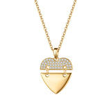 Kpop Heart Pendant Necklace with Cubic Zircon