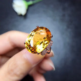 Golden Zircon Citrine Gemstone Butterfly Diamond Ring
