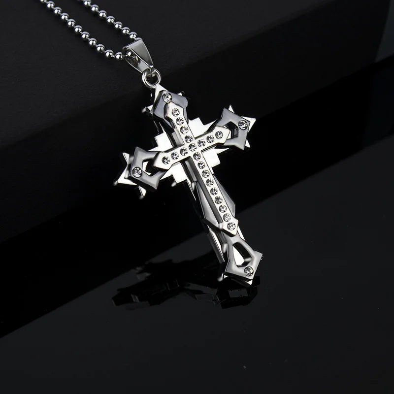 Rectangle Pendant Necklace Stainless Steel Chain Men