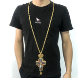 Classic Men's Cross Necklace Catholic Crucifix Christian Alloy Crafts