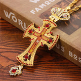 Classic Men's Cross Necklace Catholic Crucifix Christian Alloy Crafts