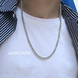 Stainless Steel Paperclip Chain Necklace Men Jewelry Gift