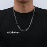 Stainless Steel Paperclip Chain Necklace Men Jewelry Gift