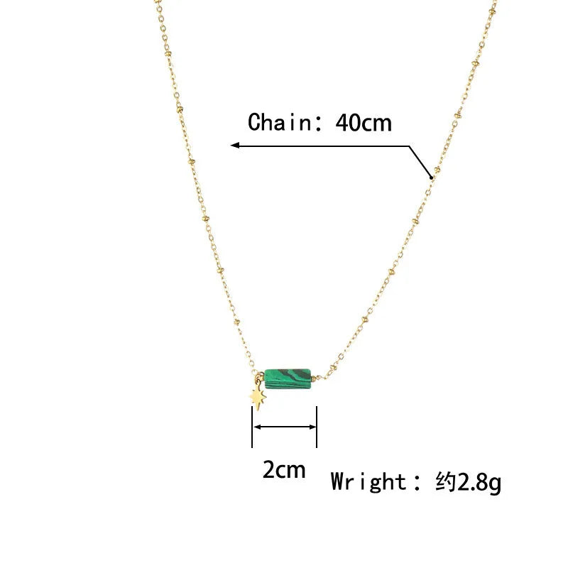 Minimalist Gold Chain Turquoise Bead Necklace