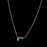 Minimalist Gold Chain Turquoise Bead Necklace