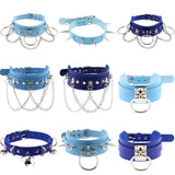 Punk Leather Choker Necklace Multilayer Sexy Collar E Girl W