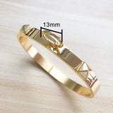 Pyramid Bangles Stainless Steel Rivet Bracelets for Women