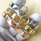 Pyramid Bangles Stainless Steel Rivet Bracelets for Women