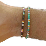 Rainbow Silicone Bangle Ethnic Charm Bracelet for Men and Women