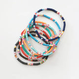 Rainbow Silicone Bangle Ethnic Charm Bracelet for Men and Women