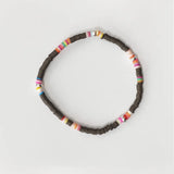 Rainbow Silicone Bangle Ethnic Charm Bracelet for Men and Women