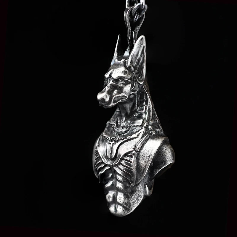 Egyptian Grim Reaper Pendant Stainless Steel Necklace