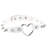 Rivet PU Leather Heart Choker Necklace Women Punk Statement Jewelry