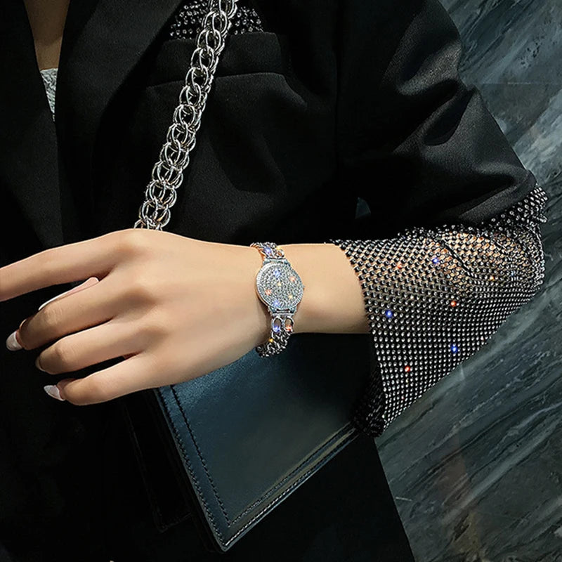 CZ Pendant Bracelet Round Crystal Bangle Female Jewelry