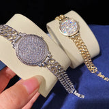CZ Pendant Bracelet Round Crystal Bangle Female Jewelry