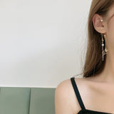 Star Moon Clip Earrings Stainless Steel Ear Clips Double pierced Earring
