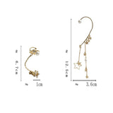 Star Moon Clip Earrings Stainless Steel Ear Clips Double pierced Earring