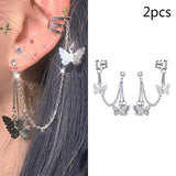 Star Moon Clip Earrings Stainless Steel Ear Clips Double pierced Earring