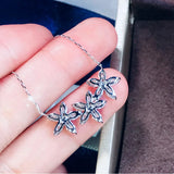 Stars Punk Flower Silver Necklace Pendant for Women Christmas Party Gift