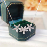 Stars Punk Flower Silver Necklace Pendant for Women Christmas Party Gift