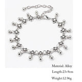 Metal Drop Tassel Hollow-out Carving Retro Anklet Set Bohemian Jewelry Gift