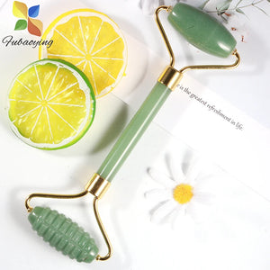 Green Aventurine Stone Double Head Massage Roller for Facial Body Health