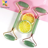 Green Aventurine Stone Double Head Massage Roller for Facial Body Health