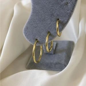 Stylish 3-Piece Yellow Hoop Earrings Set for Women