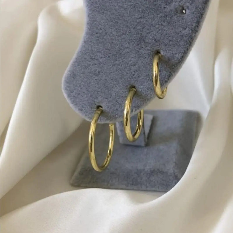 Stylish 3-Piece Yellow Hoop Earrings Set for Women