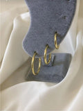 Stylish 3-Piece Yellow Hoop Earrings Set for Women