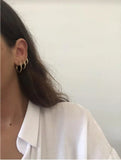 Stylish 3-Piece Yellow Hoop Earrings Set for Women
