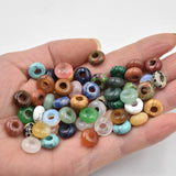 50pcs Natural Stone Round Charms Beads 10mmx5mm for Jewelry Making
