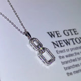 Square Diamond Necklace Pendant for Women