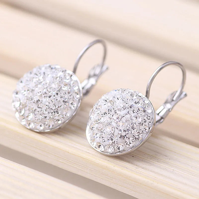 Austrian Titanium Steel Crystal Earrings for Women