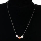 AAA Natural Freshwater Pearl Necklace 9-10mm, 925 Sterling Silver Box Chain