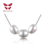 AAA Natural Freshwater Pearl Necklace 9-10mm, 925 Sterling Silver Box Chain