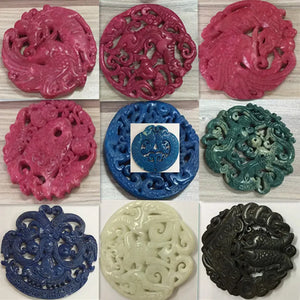 Vintage Style Stone Pendants Gem Jewelry DIY Supplies Necklace