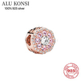 925 Silver Zircon Flower Charm Bracelet for Women
