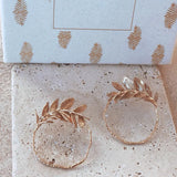 French Stylish Leaf Hoop Earrings for Women