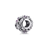 Purple Daisy Charm for Snake Chain Bracelets 925 Silver